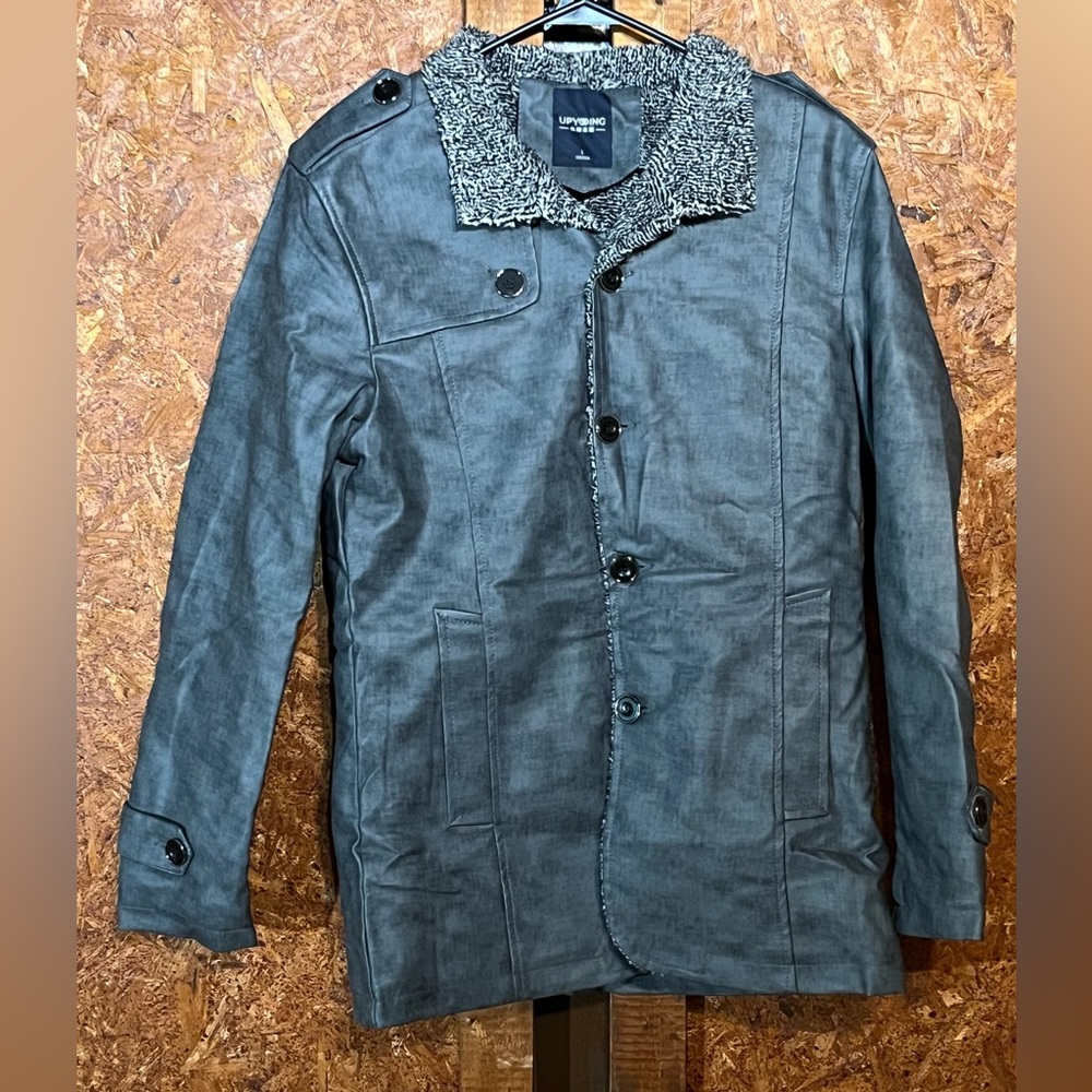 Upyooing men grey casual large warm jacket